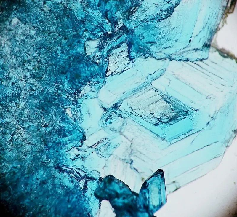 Blue copper sulfate crystals
