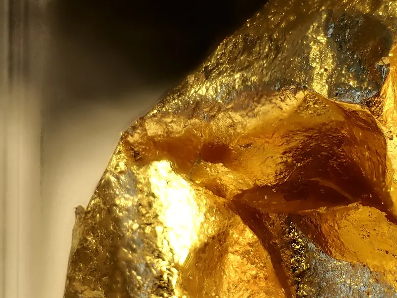 Close-up of crumpled gold leaf